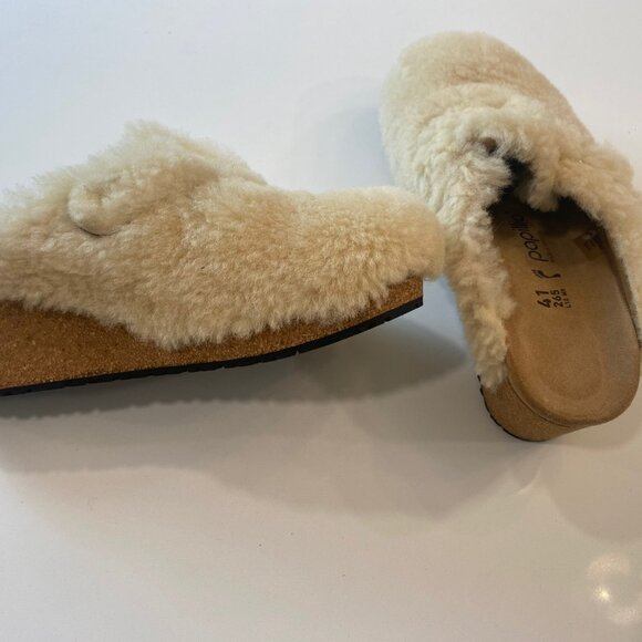 Papillio Beige Fuzzy Clogs - Picture 4 of 4